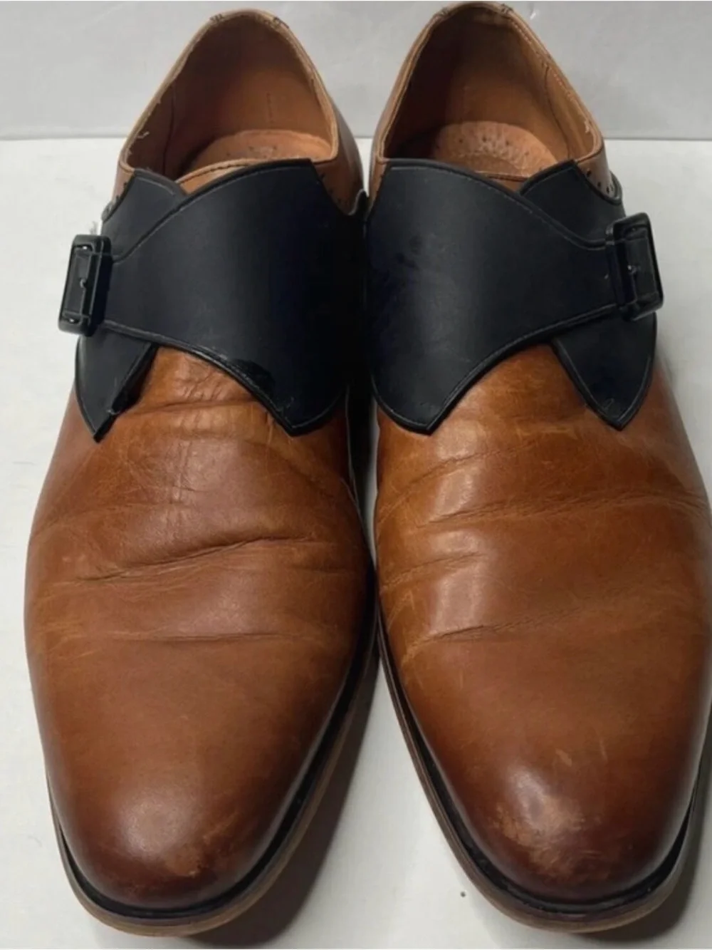 Stacy Adams Men’s Size 13 Brown Black Leather Monk Strap Dress Shoes